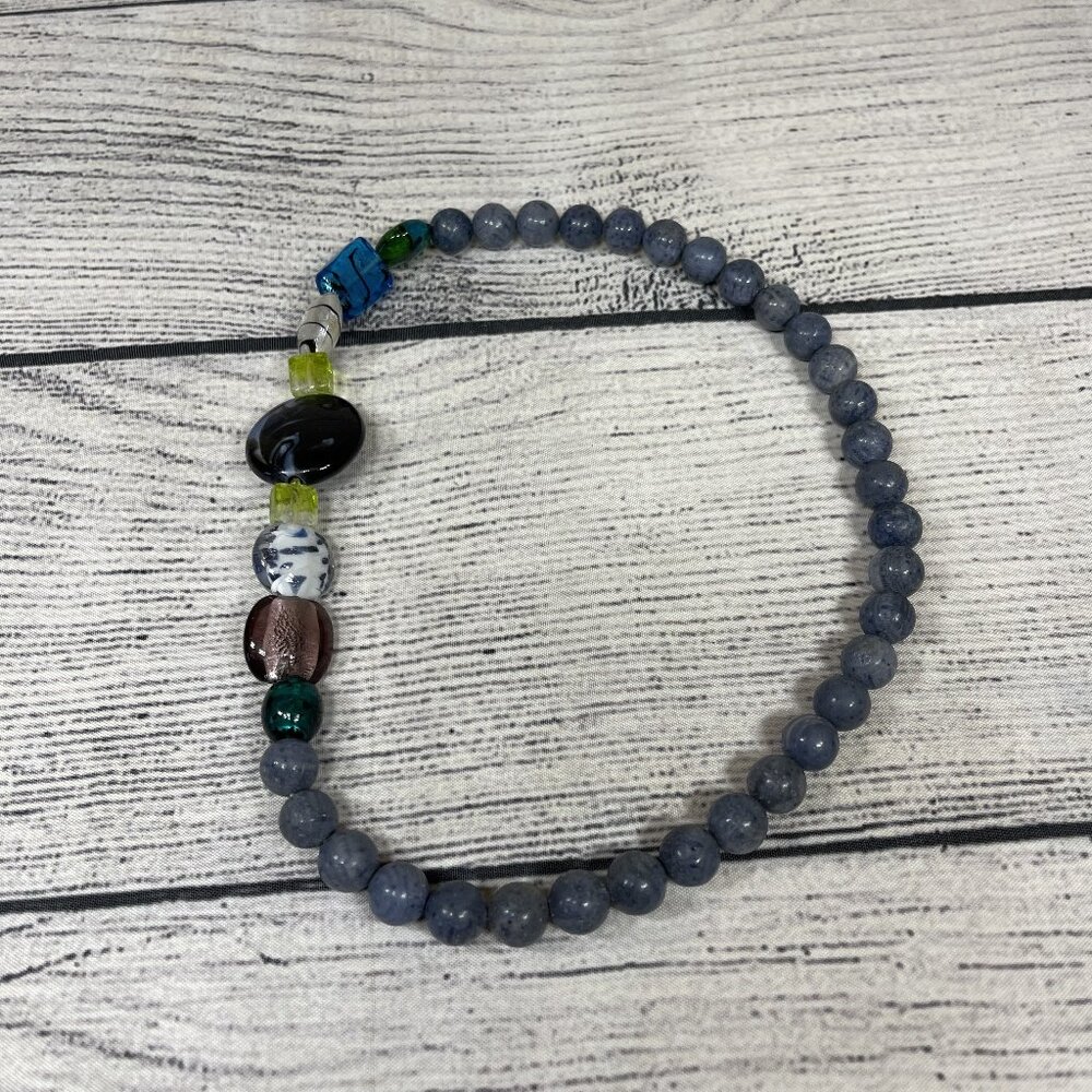Handmade Blue Sponge Coral Beads Necklace